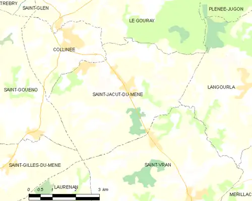 Detailkaart van de gemeente