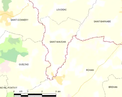 Detailkaart van de gemeente