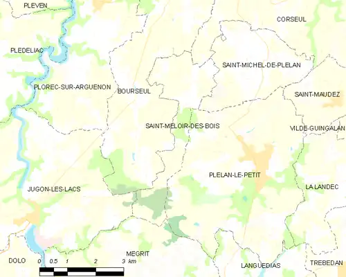 Detailkaart van de gemeente