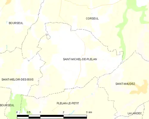 Detailkaart van de gemeente