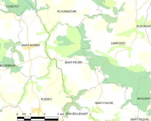 Detailkaart van de gemeente