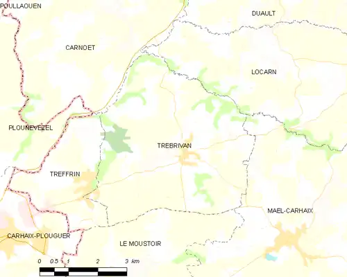 Detailkaart van de gemeente