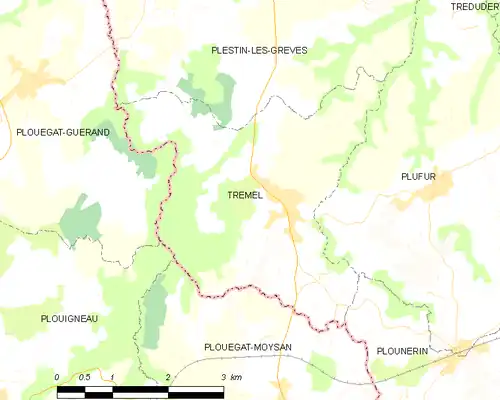 Detailkaart van de gemeente