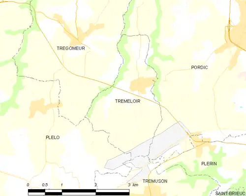 Detailkaart van de gemeente