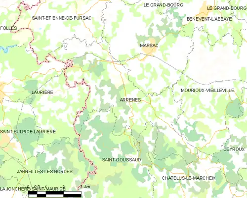 Detailkaart van de gemeente