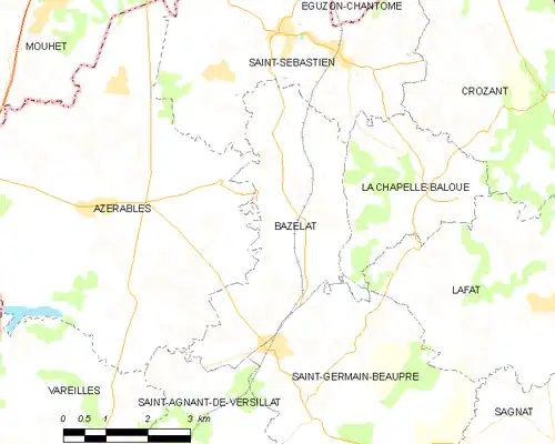 Detailkaart van de gemeente