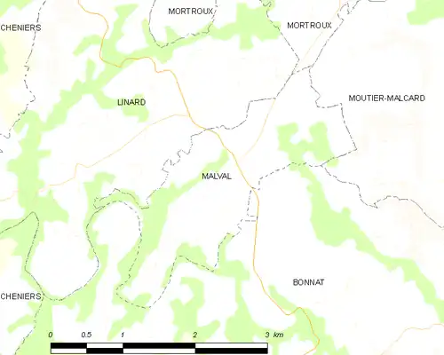 Detailkaart van de gemeente