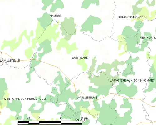 Detailkaart van de gemeente