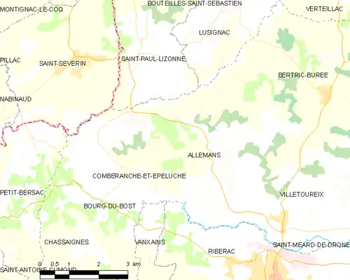 Detailkaart van de gemeente