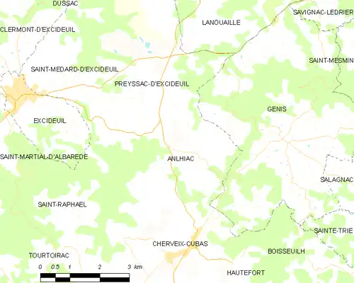 Detailkaart van de gemeente