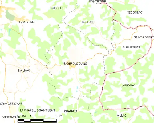 Detailkaart van de gemeente