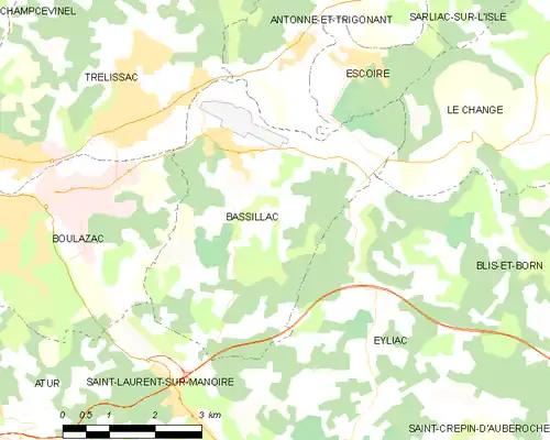 Detailkaart van de gemeente