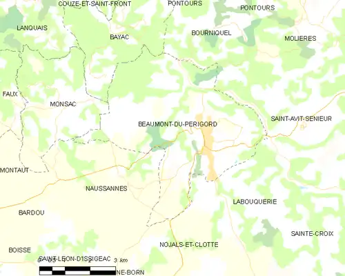 Detailkaart van de gemeente