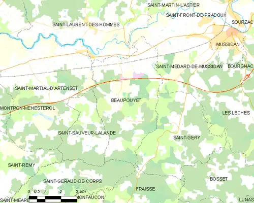 Detailkaart van de gemeente