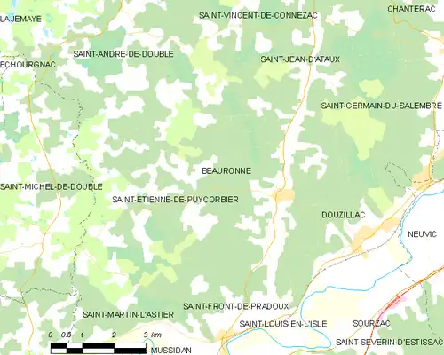 Detailkaart van de gemeente