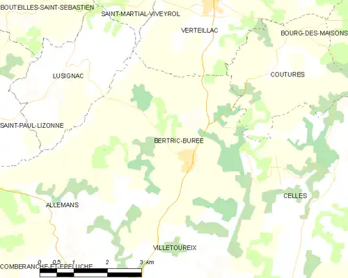 Detailkaart van de gemeente