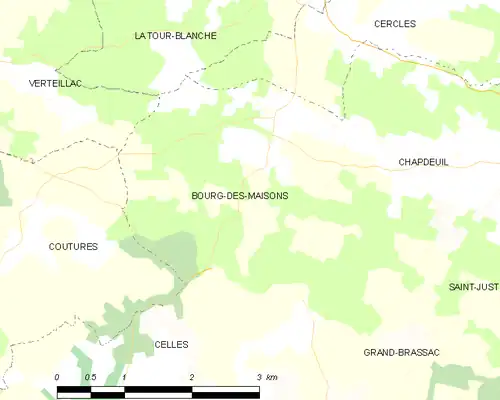 Detailkaart van de gemeente