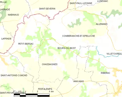 Detailkaart van de gemeente