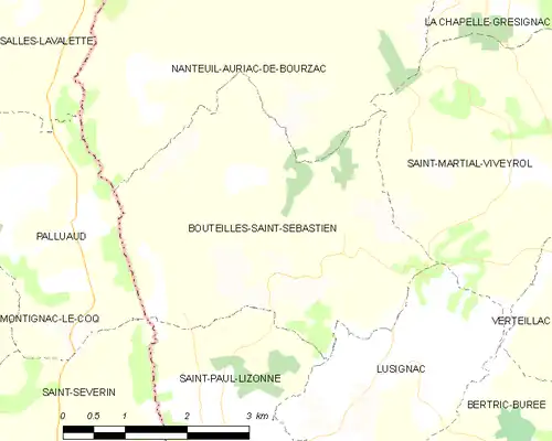 Detailkaart van de gemeente