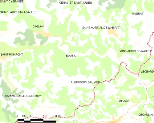 Detailkaart van de gemeente