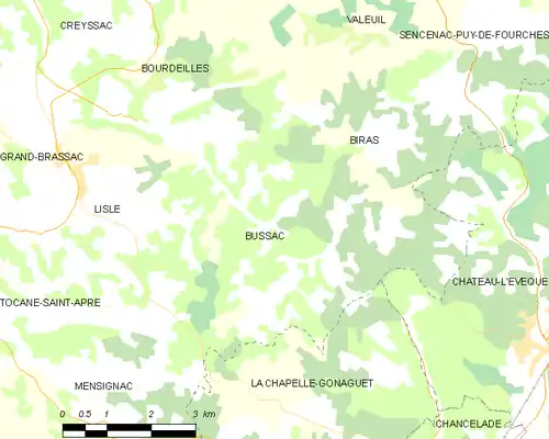 Detailkaart van de gemeente