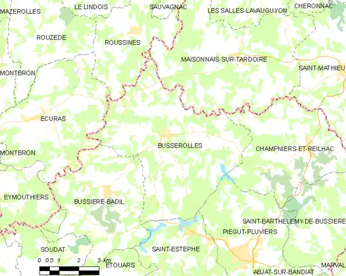 Detailkaart van de gemeente