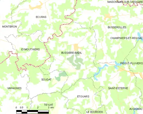 Detailkaart van de gemeente