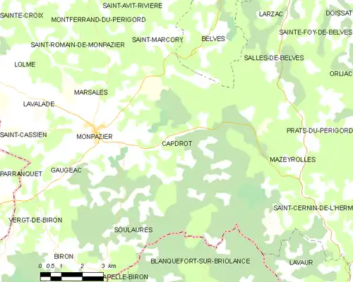 Detailkaart van de gemeente