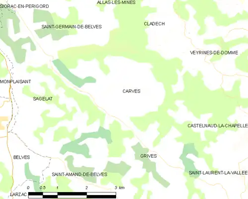 Detailkaart van de gemeente