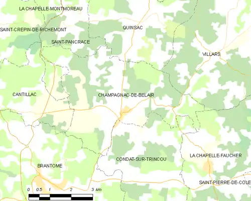 Detailkaart van de gemeente