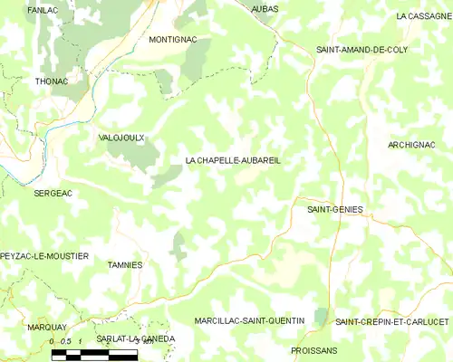 Detailkaart van de gemeente