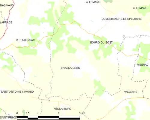 Detailkaart van de gemeente