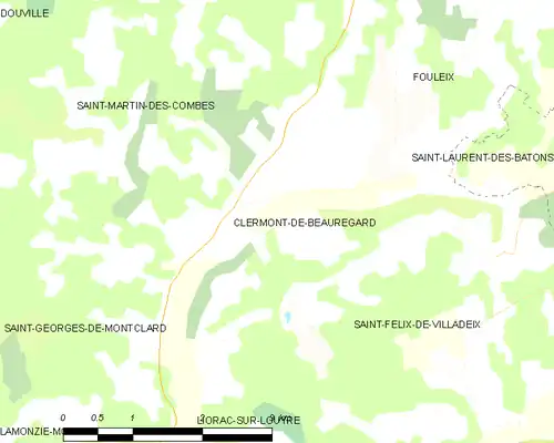 Detailkaart van de gemeente