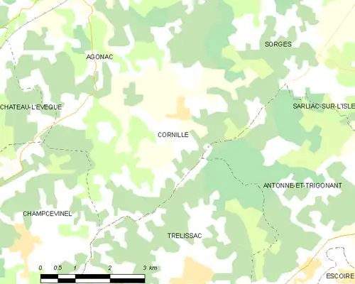 Detailkaart van de gemeente