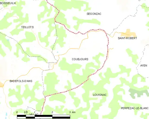 Detailkaart van de gemeente