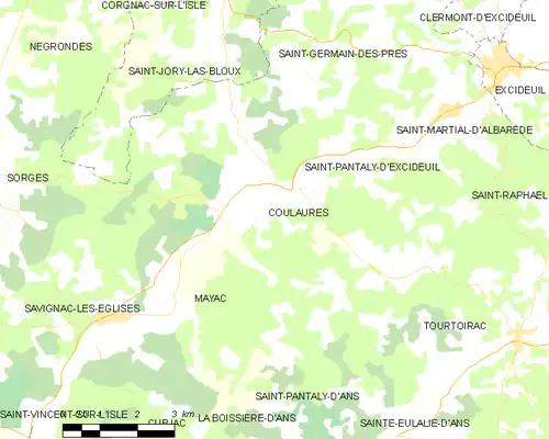 Detailkaart van de gemeente