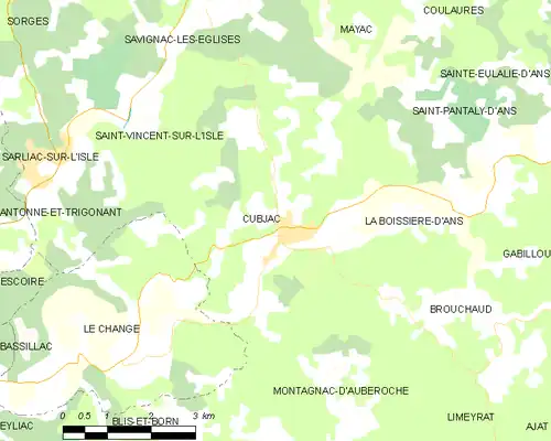 Detailkaart van de gemeente