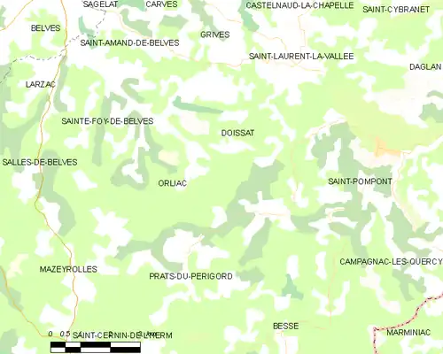 Detailkaart van de gemeente