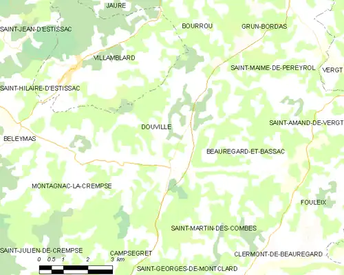 Detailkaart van de gemeente