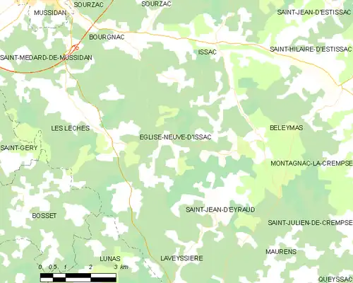 Detailkaart van de gemeente