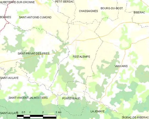 Detailkaart van de gemeente