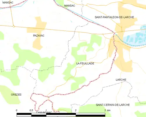 Detailkaart van de gemeente