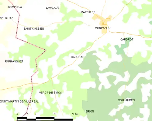 Detailkaart van de gemeente