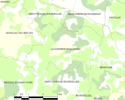 Detailkaart van de gemeente