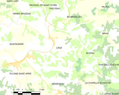 Detailkaart van de gemeente