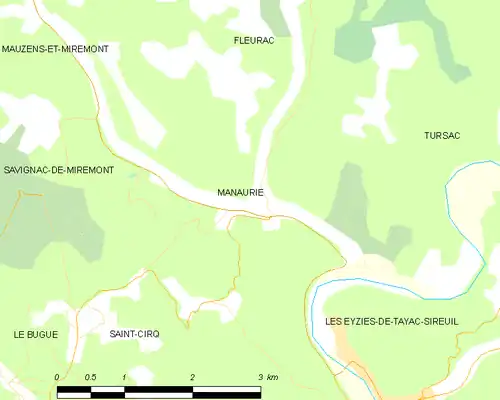 Detailkaart van de gemeente