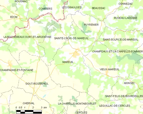 Detailkaart van de gemeente