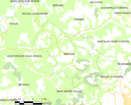 Detailkaart van de gemeente