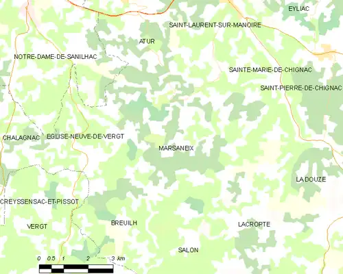 Detailkaart van de gemeente