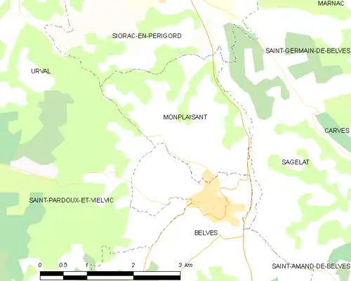 Detailkaart van de gemeente